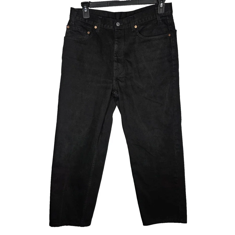 Levi's 550 Mens Relaxed Fit Black Denim Jeans Size 36x30 Mid Rise
